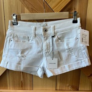 NWT SneakPeek Sexy Boyfriend White Distressed Cuffed Shorts S